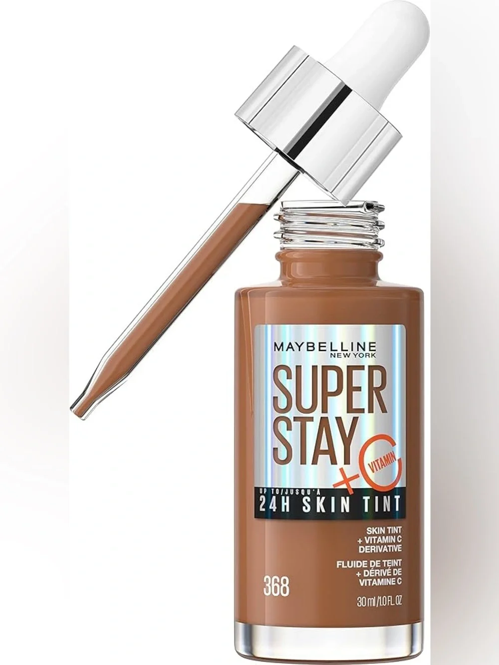 Maybelline Super Stay 24H Skin Tint + Vitamin C Foundation Makeup 368 NEW 1 oz